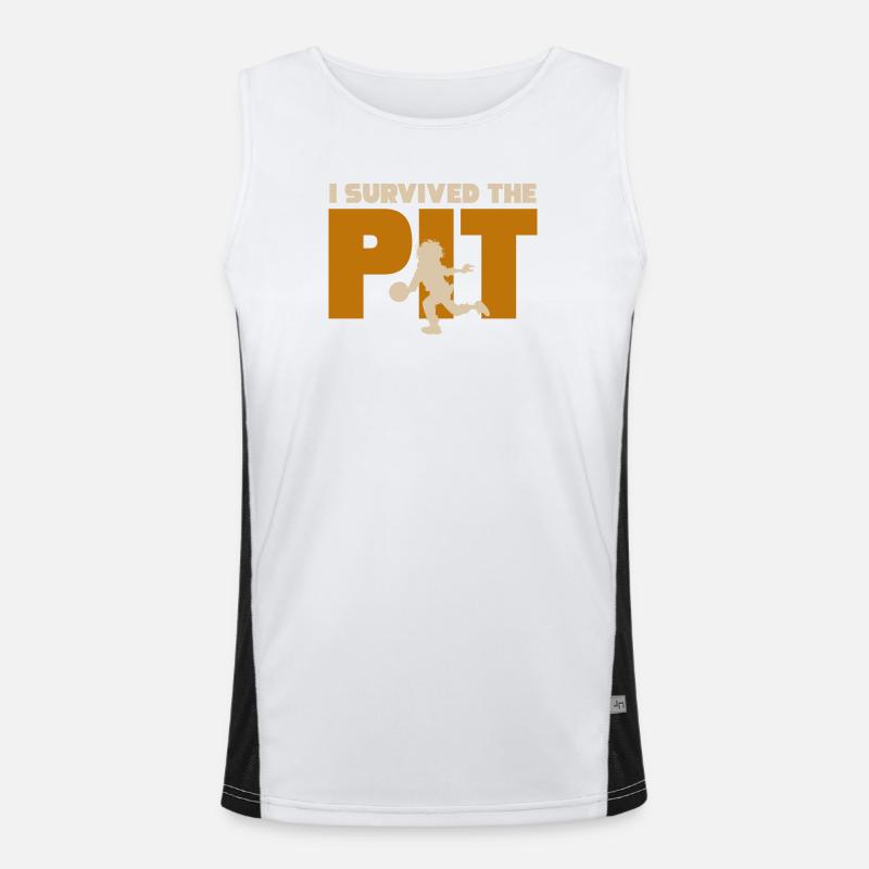 I Survived the Pit - Men's Functional Contrast Tank Top  - white/black