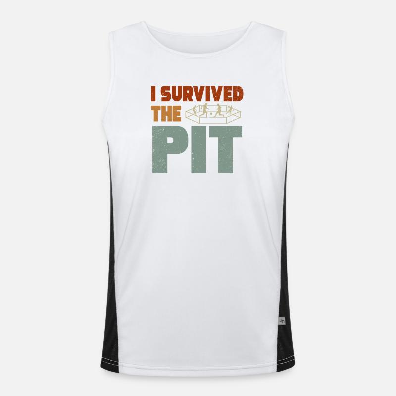 I Survived The Pit - Men's Functional Contrast Tank Top  - white/black