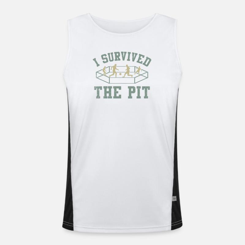 I Survived The Pit Ring - Men's Functional Contrast Tank Top  - white/black