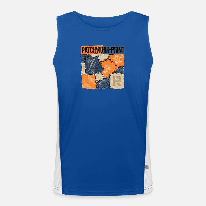 Patchwork Recycling Funktionelles Kontrast-Tank Top für Männer 