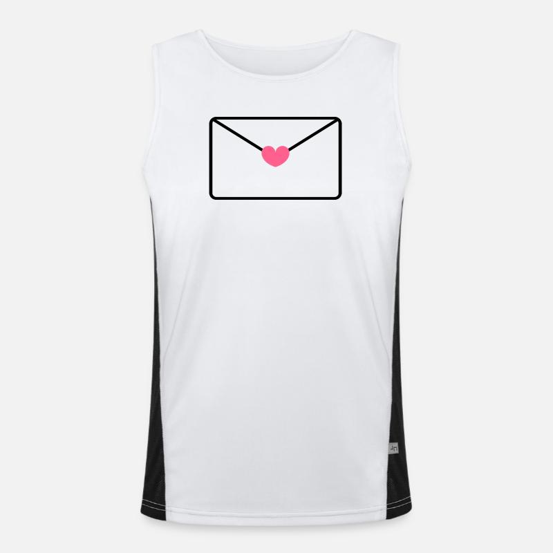 Umschlag mit Herz Funktionelles Kontrast-Tank Top für Männer 
