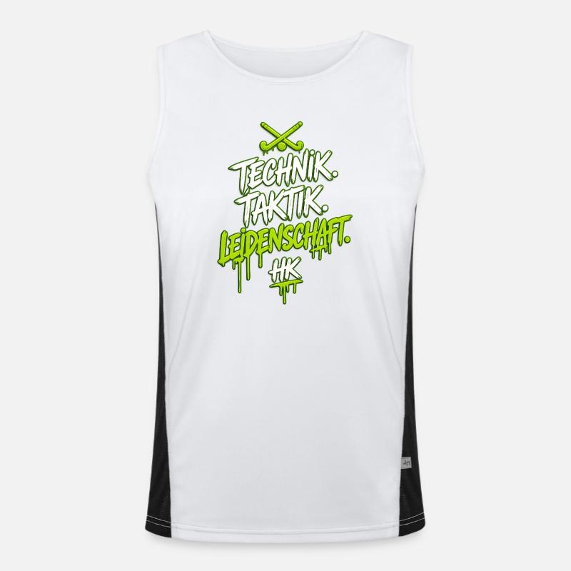 Technology. Tactics. Passion. - Men's Functional Contrast Tank Top - white/black