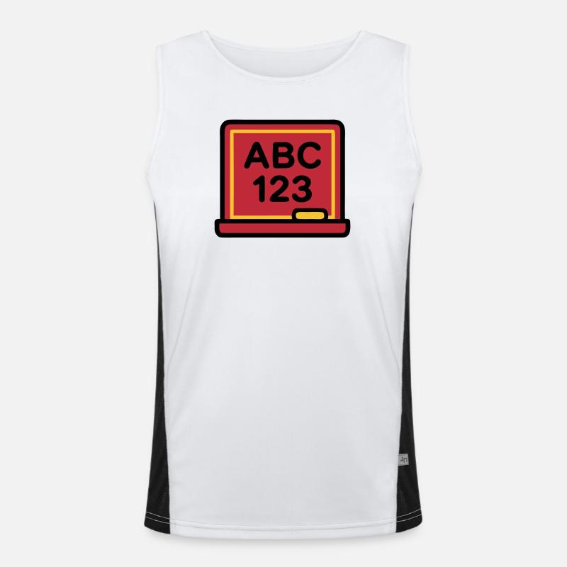 Blackboard ABC 123 School enrolment Men's Functional Contrast Tank Top 