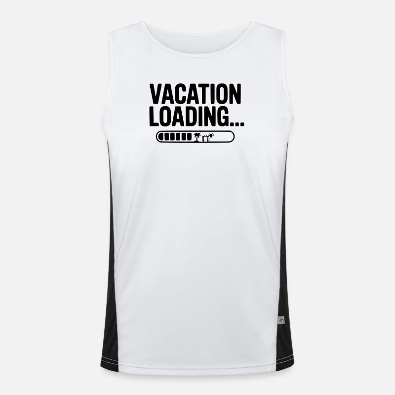 Vacation Loading... - Men's Functional Contrast Tank Top  - white/black
