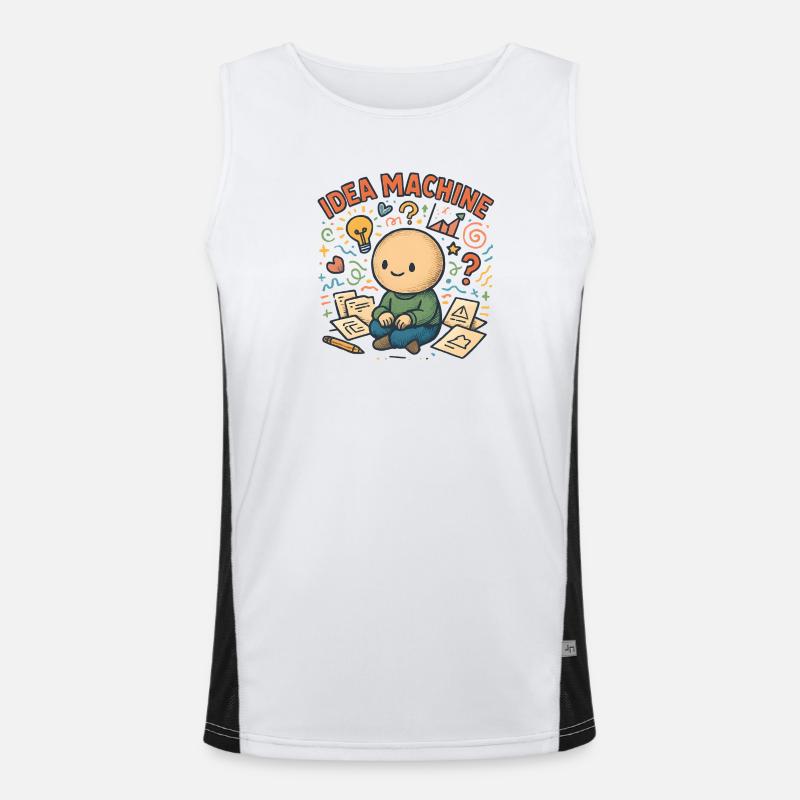 Idea Machine: Creative Brain Game - Men's Functional Contrast Tank Top - white/black