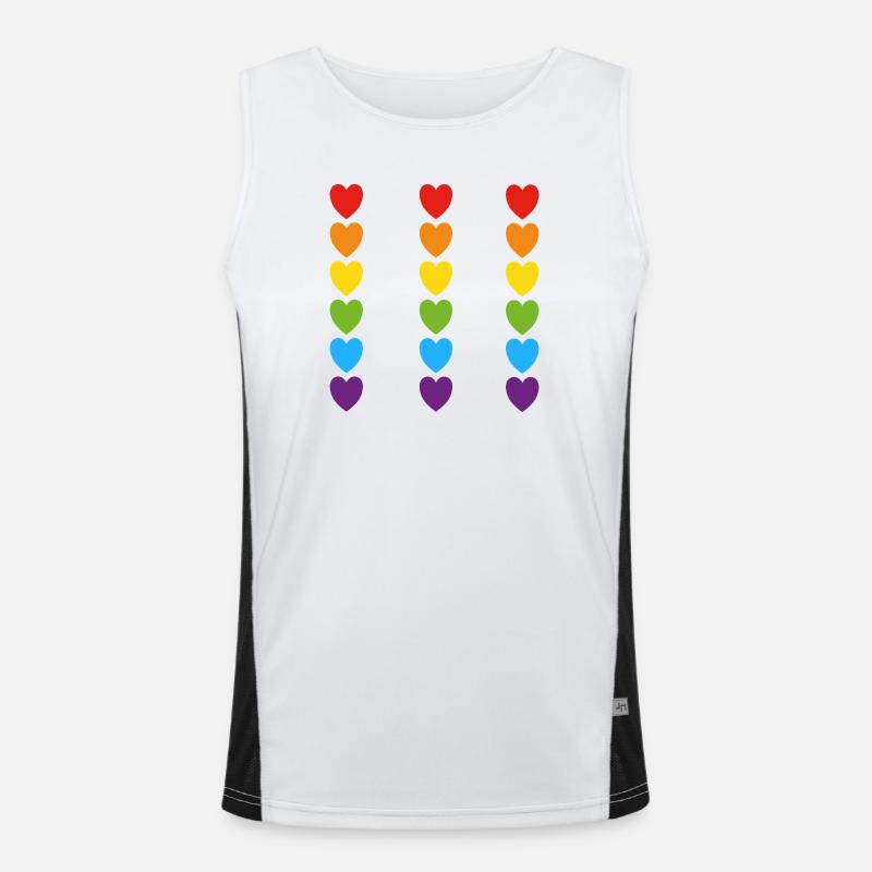 Stolz Regenbogenherzen Funktionelles Kontrast-Tank Top für Männer 