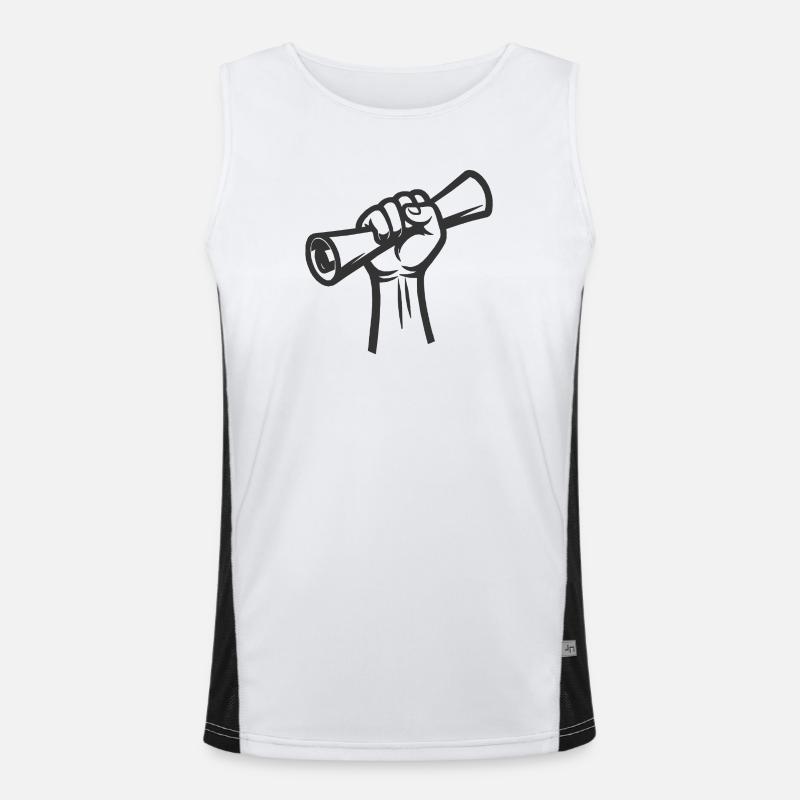 Erhobene Faust auf der Rolle Funktionelles Kontrast-Tank Top für Männer 