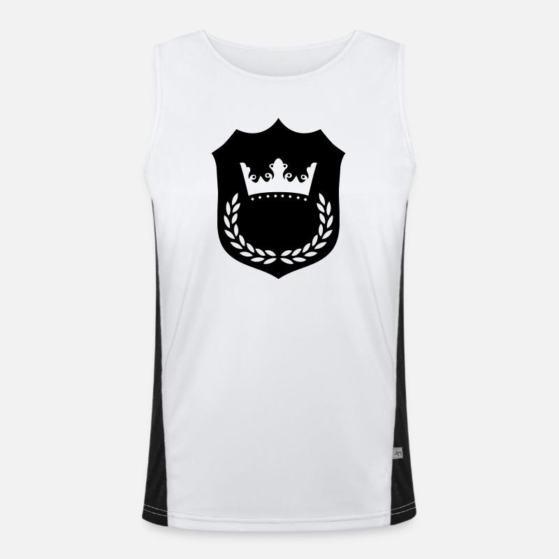krone_wappen_001 - Men's Functional Contrast Tank Top  - white/black