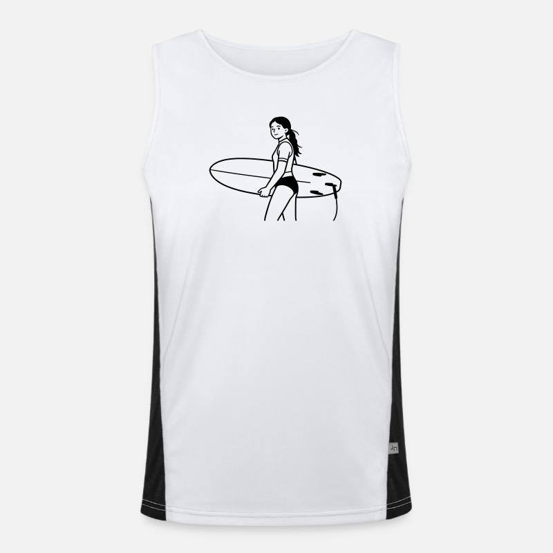 surf - Men's Functional Contrast Tank Top  - white/black