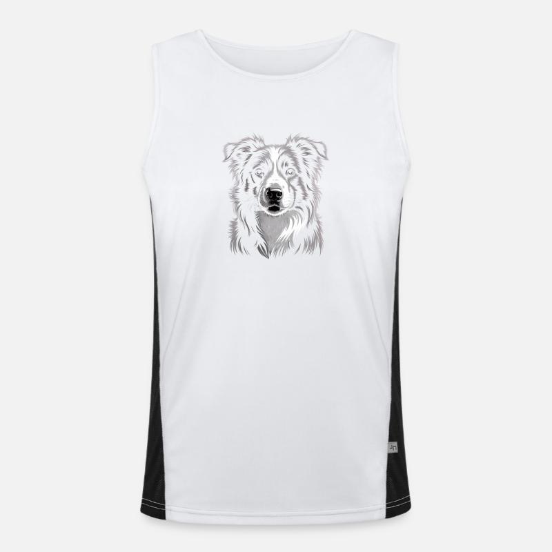 Border Collie Men's Functional Contrast Tank Top 