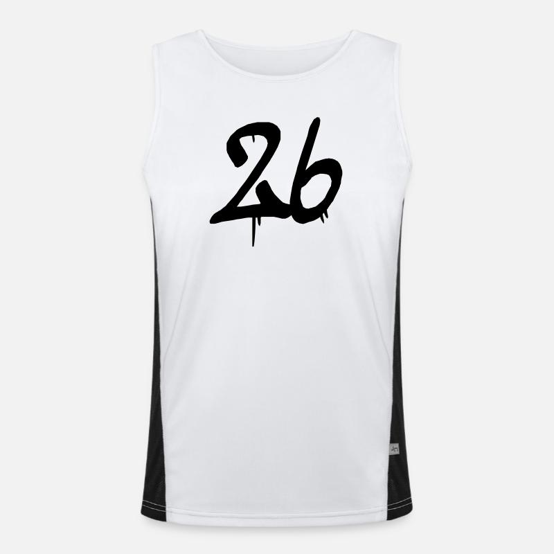 26 - Men's Functional Contrast Tank Top  - white/black