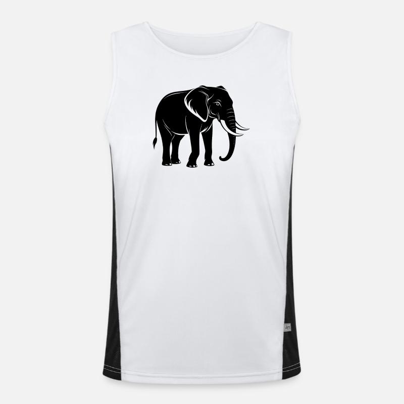 Elephant - Men's Functional Contrast Tank Top  - white/black