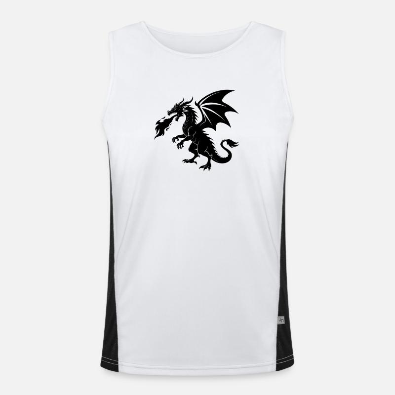 Feuerspeiender Drache Funktionelles Kontrast-Tank Top für Männer 