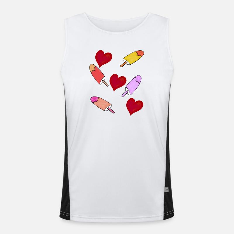  Eis Eiskrem Herzen Sommer Kinder - Men's Functional Contrast Tank Top  - white/black
