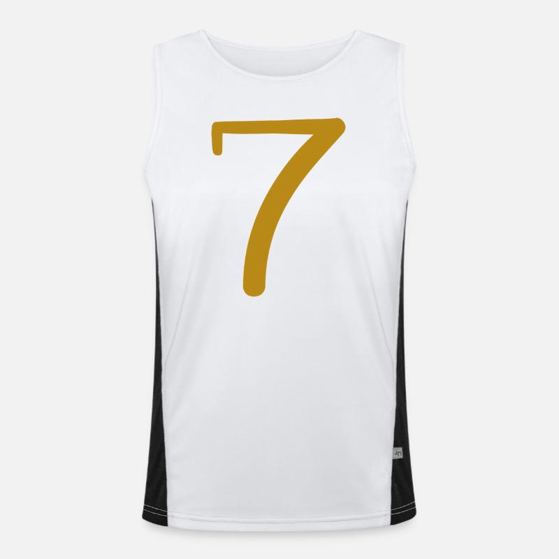 7 - Men's Functional Contrast Tank Top  - white/black
