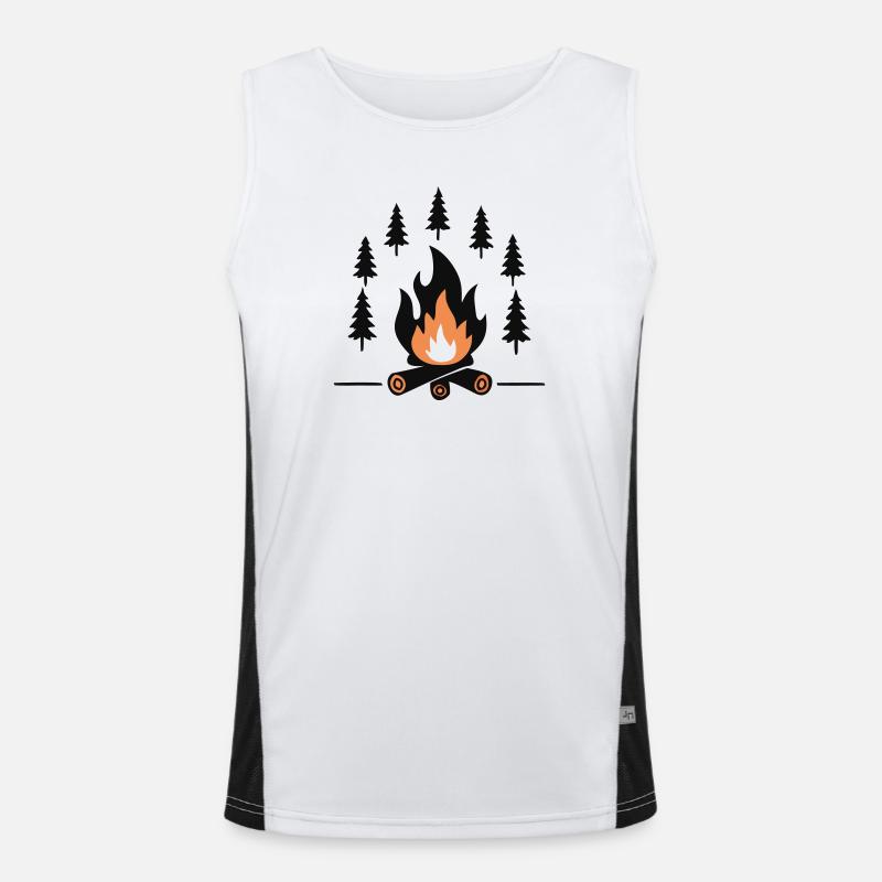 Cozy Campfire Forest - Men's Functional Contrast Tank Top  - white/black