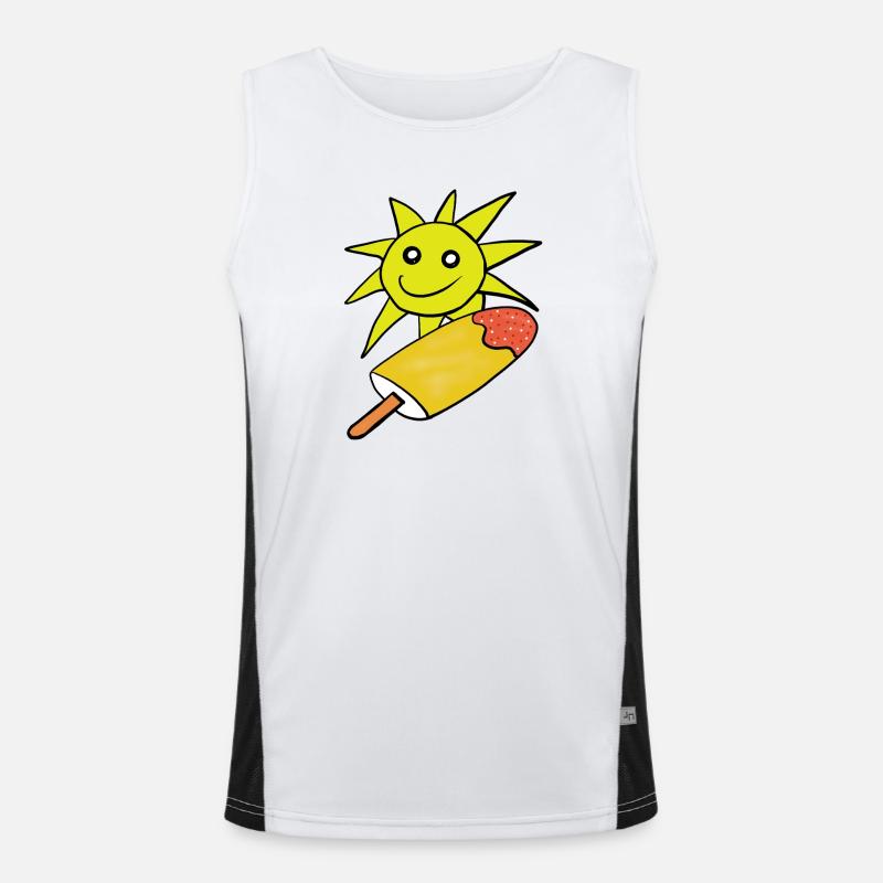 Sommer Sonne Eis Eiskrem Sommerzeit - Men's Functional Contrast Tank Top  - white/black