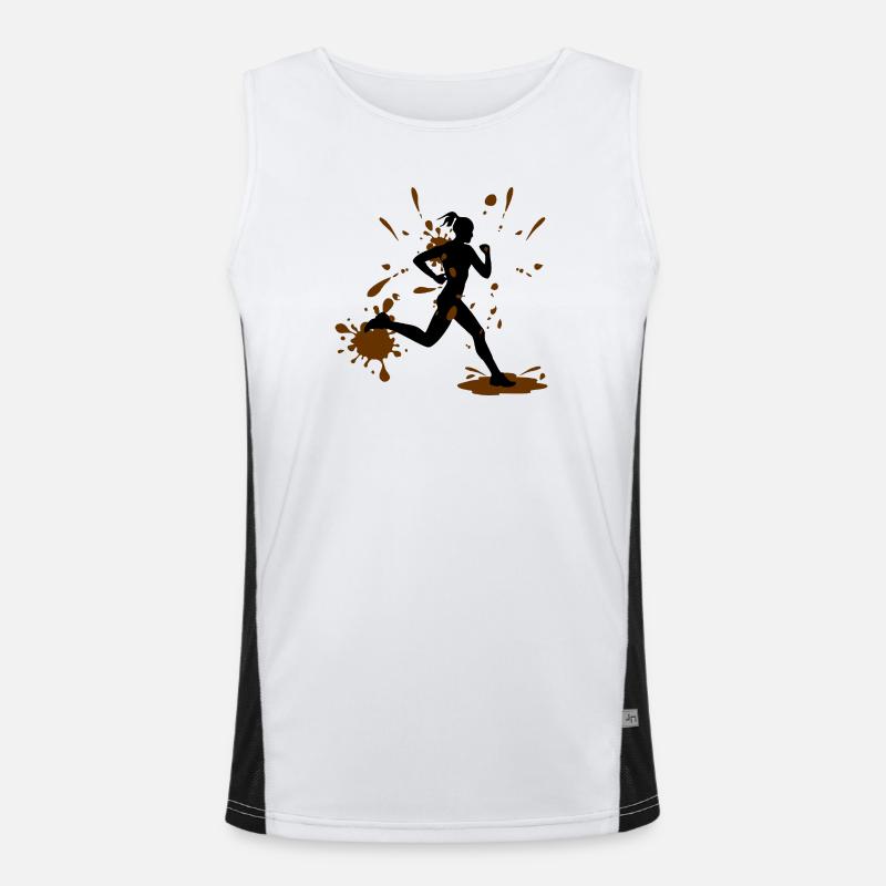 Mud Run Woman – Modder Runner Challenge - Men's Functional Contrast Tank Top  - white/black