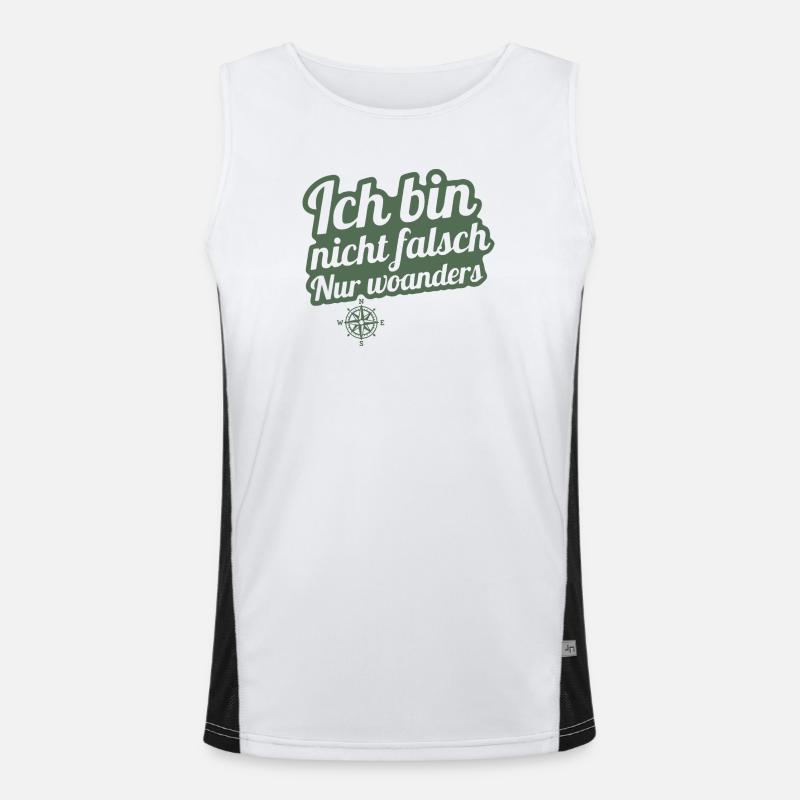 Ich bin nicht falsch, nur anders Kompass Funktionelles Kontrast-Tank Top für Männer 