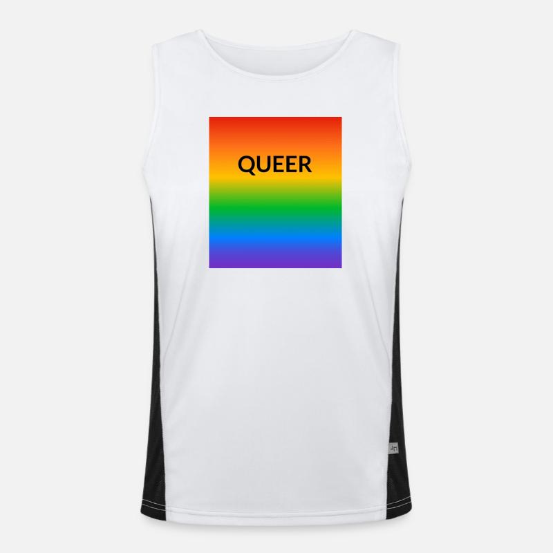 Queer Pride Gradient - Men's Functional Contrast Tank Top  - white/black
