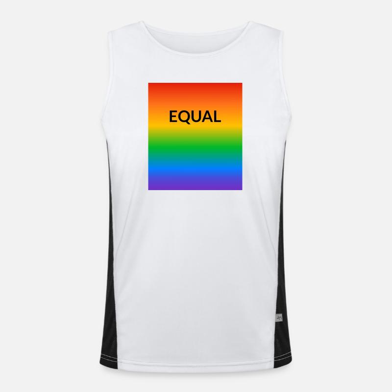 Rainbow Equal LGBT Pride Month Men's Functional Contrast Tank Top 