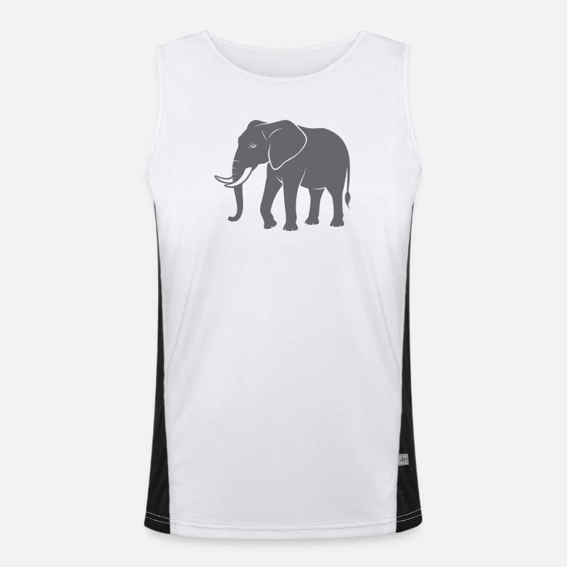 Elephant - Men's Functional Contrast Tank Top  - white/black