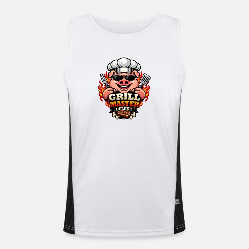 Grill Master Deluxe BBQ Pork Chef Funktionelles Kontrast-Tank Top für Männer 