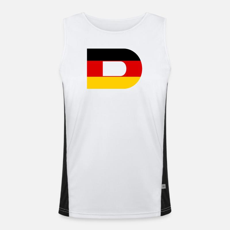 D - Style du drapeau allemand Débardeur respirant contrasté Homme 