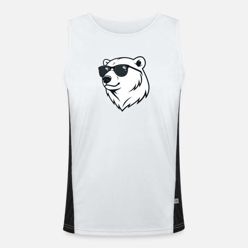 Polar Bear Dark Glasses Men's Functional Contrast Tank Top 