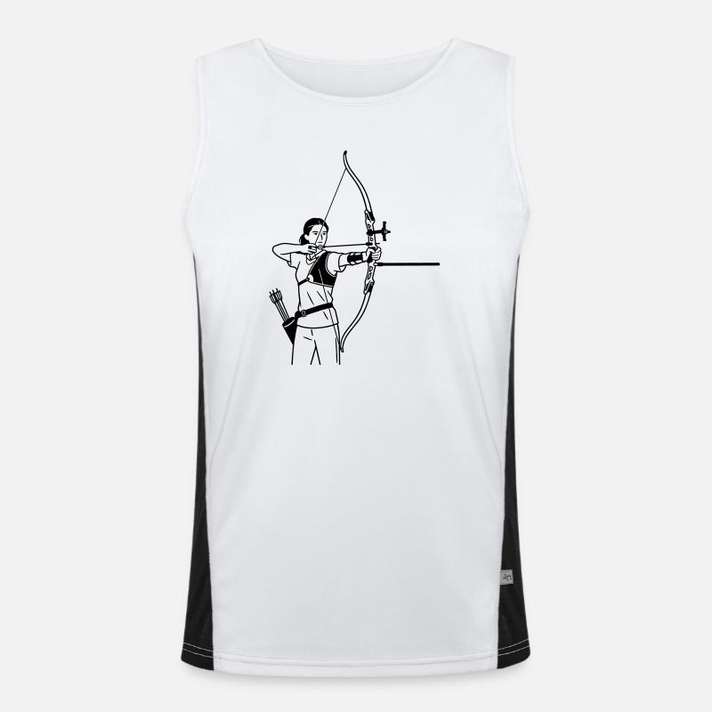 Archery - Men's Functional Contrast Tank Top - white/black