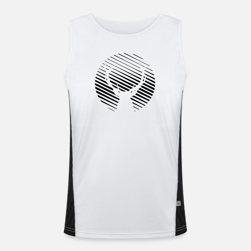DEER - Men's Functional Contrast Tank Top  - white/black