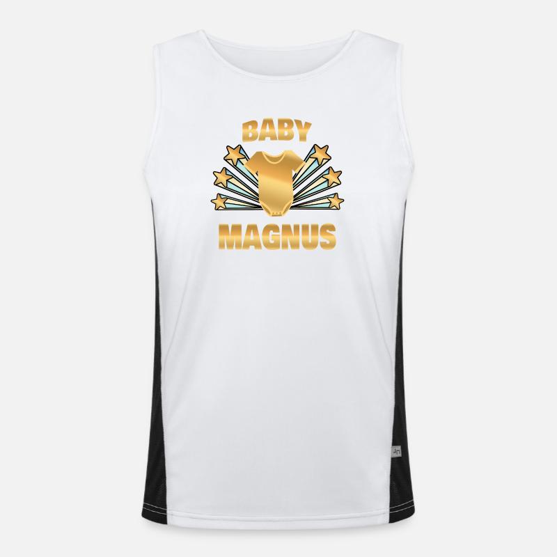 Gift for Magnus - Men's Functional Contrast Tank Top  - white/black