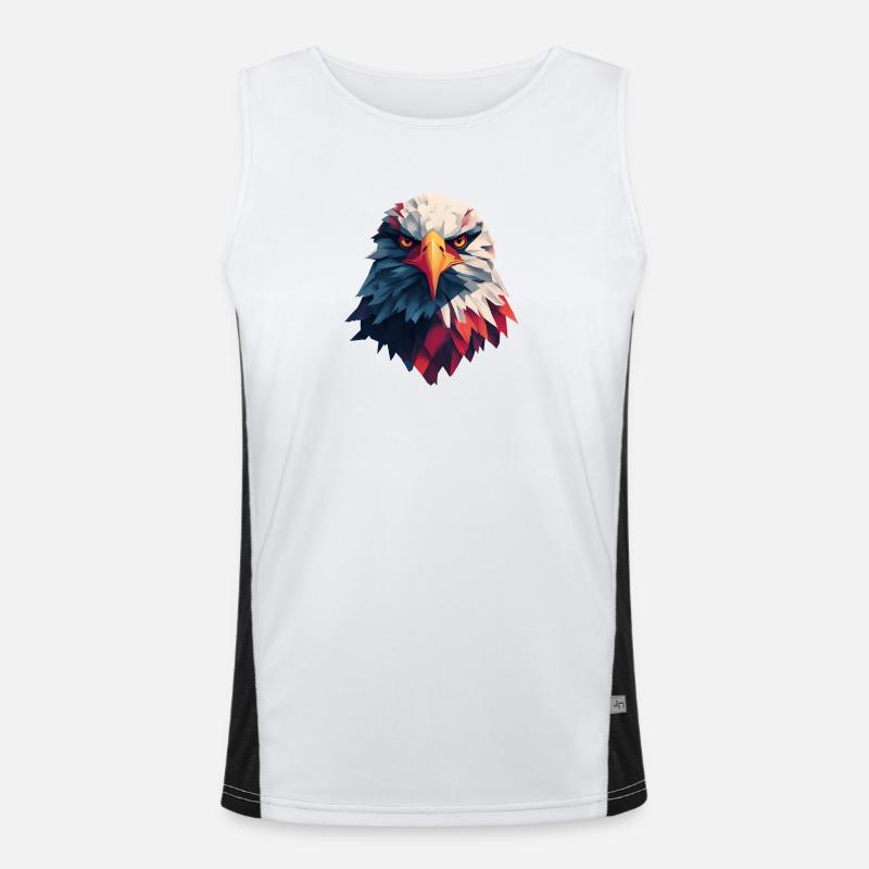 Majestic eagle piercing gaze Men's Functional Contrast Tank Top 