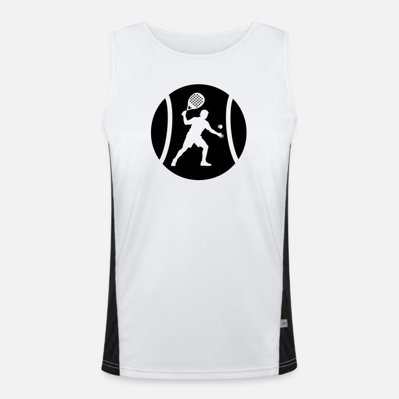 padel - Men's Functional Contrast Tank Top  - white/black