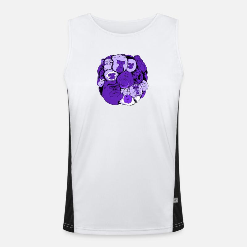 Monkey Ball - Men's Functional Contrast Tank Top  - white/black