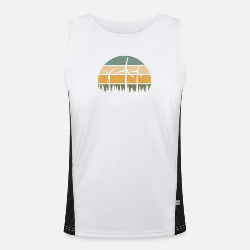 Wind Power Wind Turbine Wind Energy Wind Turbines Men's Functional Contrast Tank Top 