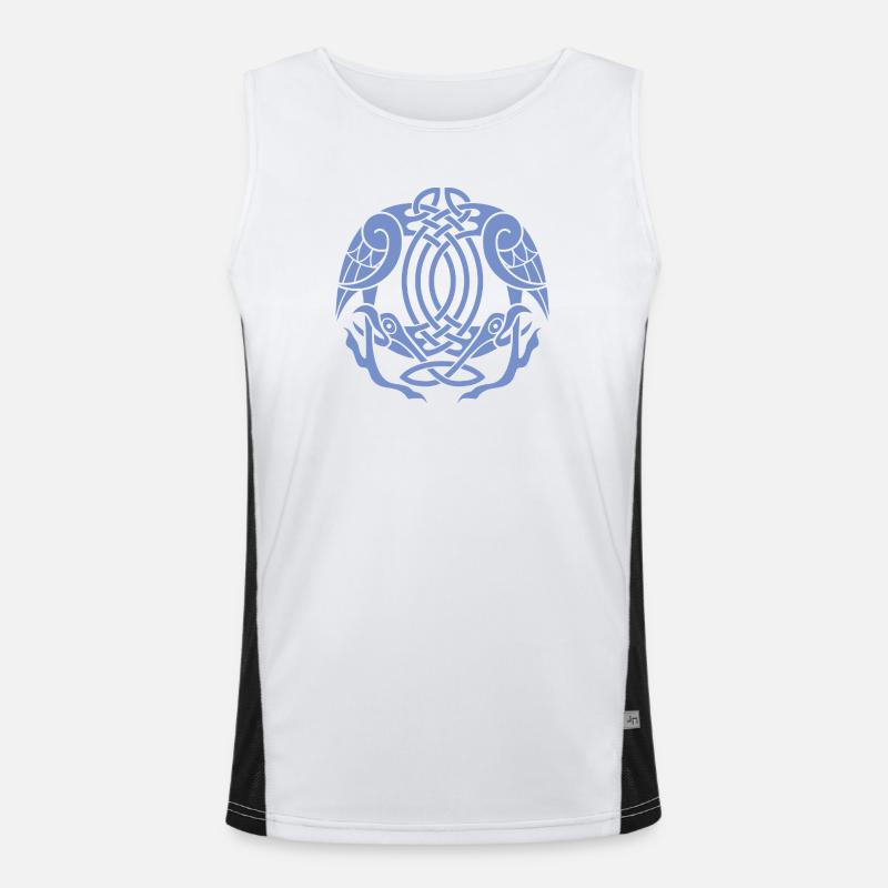 Celtic Eagle Knot  - Men's Functional Contrast Tank Top  - white/black