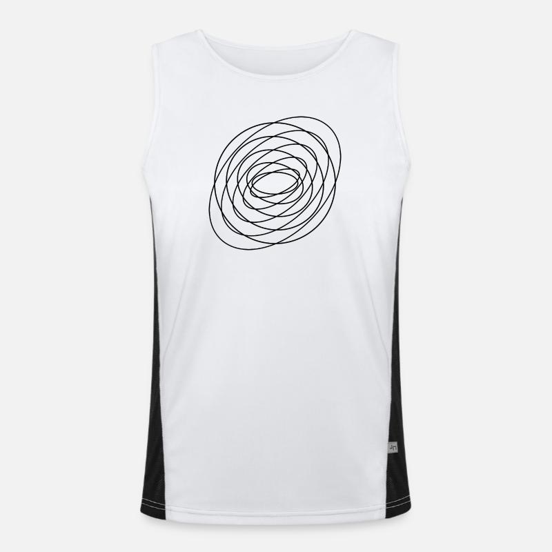 Coiled Abstract Spiral Circle - Men's Functional Contrast Tank Top  - white/black