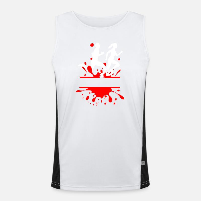 Mud Run Duo – Custom Splash Design - Men's Functional Contrast Tank Top  - white/black
