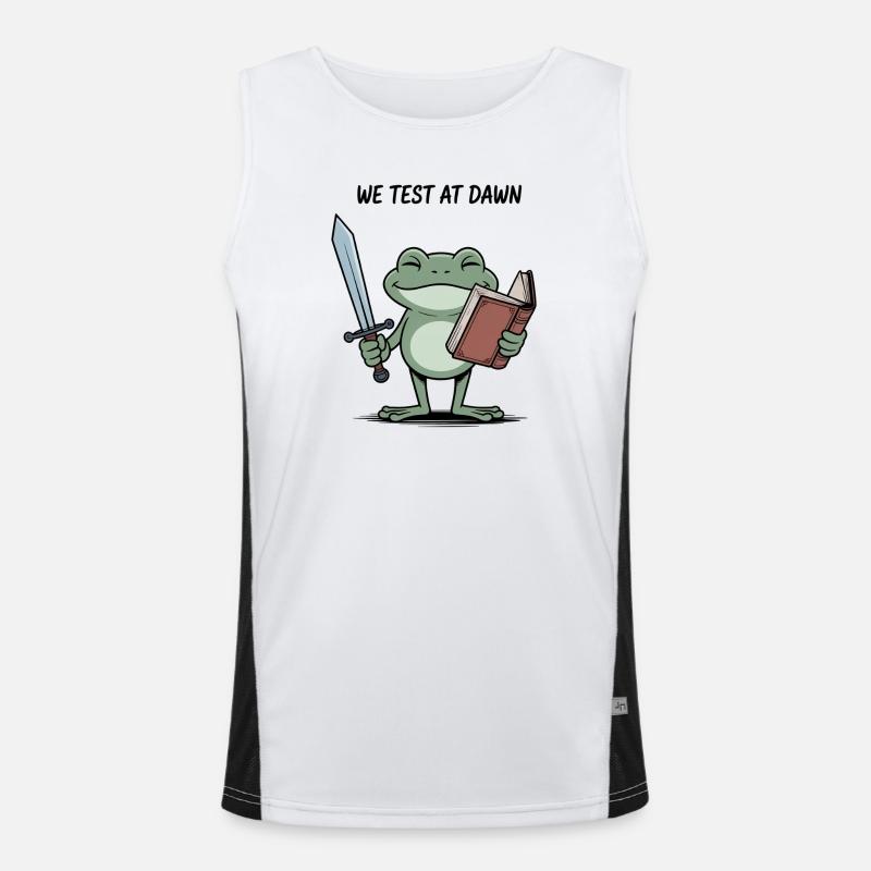 Dawn Quest Frog: Sword & Scroll Men's Functional Contrast Tank Top 