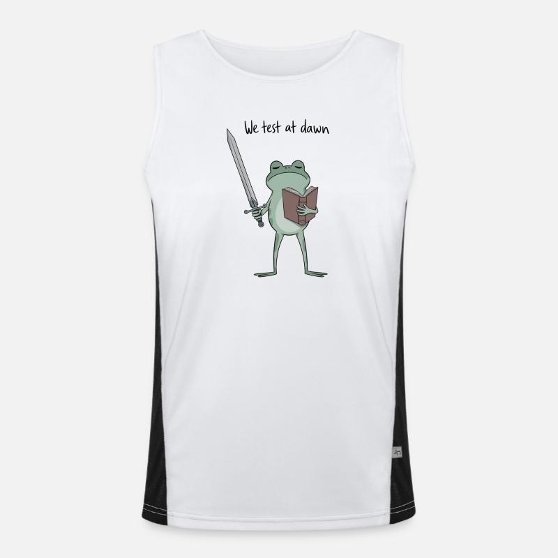 Dawn Duel Frog: Sword & Tome Men's Functional Contrast Tank Top 
