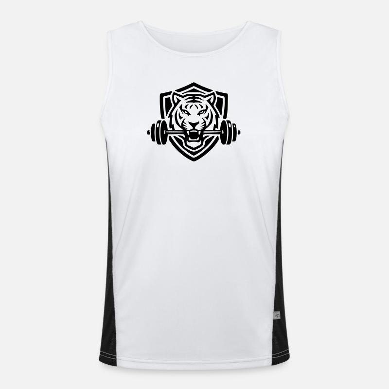 Tiger - Men's Functional Contrast Tank Top  - white/black