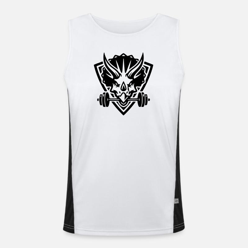 Fit Beast - Men's Functional Contrast Tank Top  - white/black