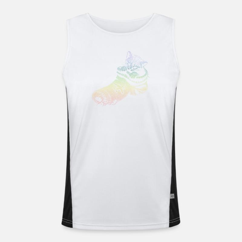 kitten - Men's Functional Contrast Tank Top  - white/black