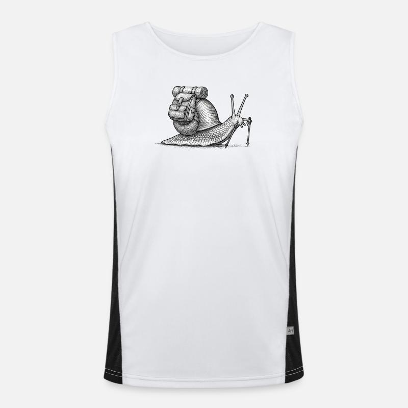 Snail Trekker mit Rucksack Funktionelles Kontrast-Tank Top für Männer 
