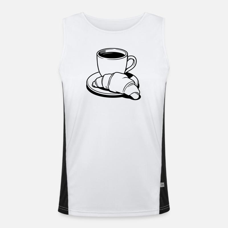 coffee croissant Men's Functional Contrast Tank Top 