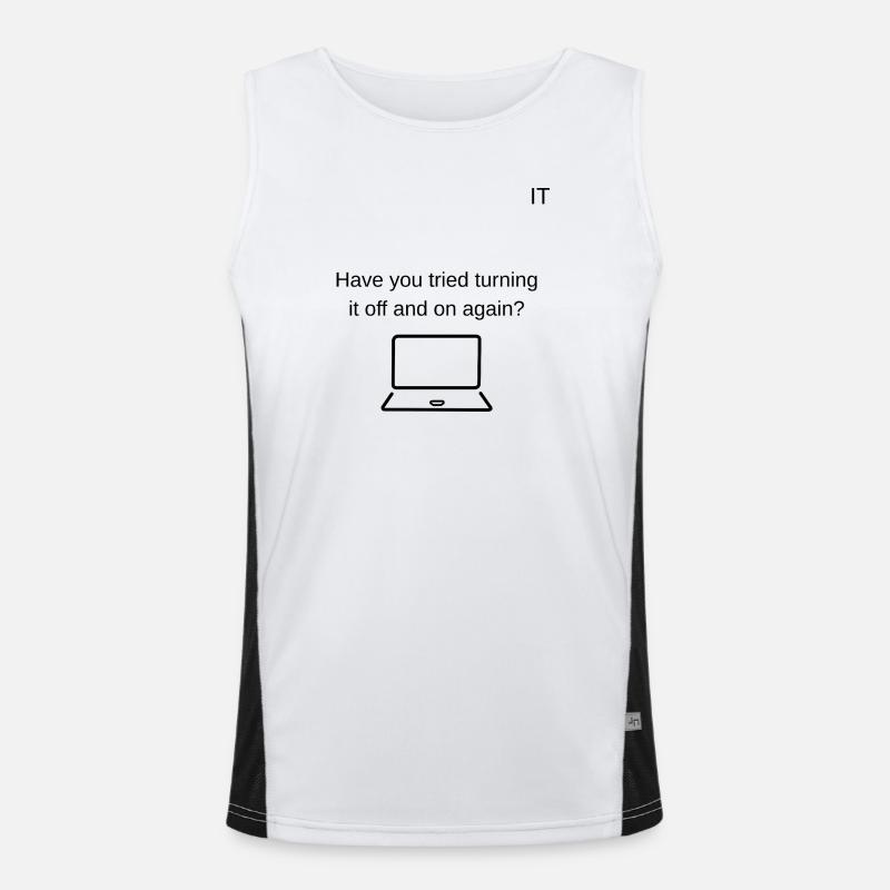 Tech support  - Men's Functional Contrast Tank Top  - white/black