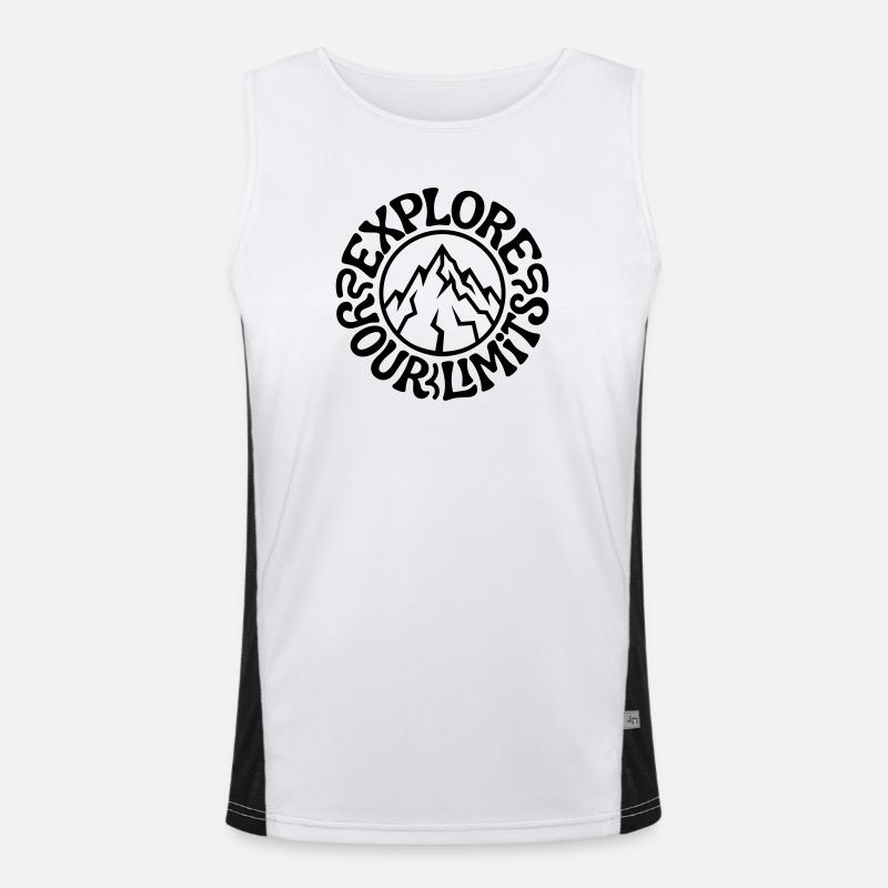 mountain climbing - Men's Functional Contrast Tank Top  - white/black
