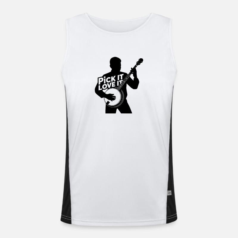 Banjo - Pick it love it Bluegrass Banjo Player Men's Functional Contrast Tank Top 