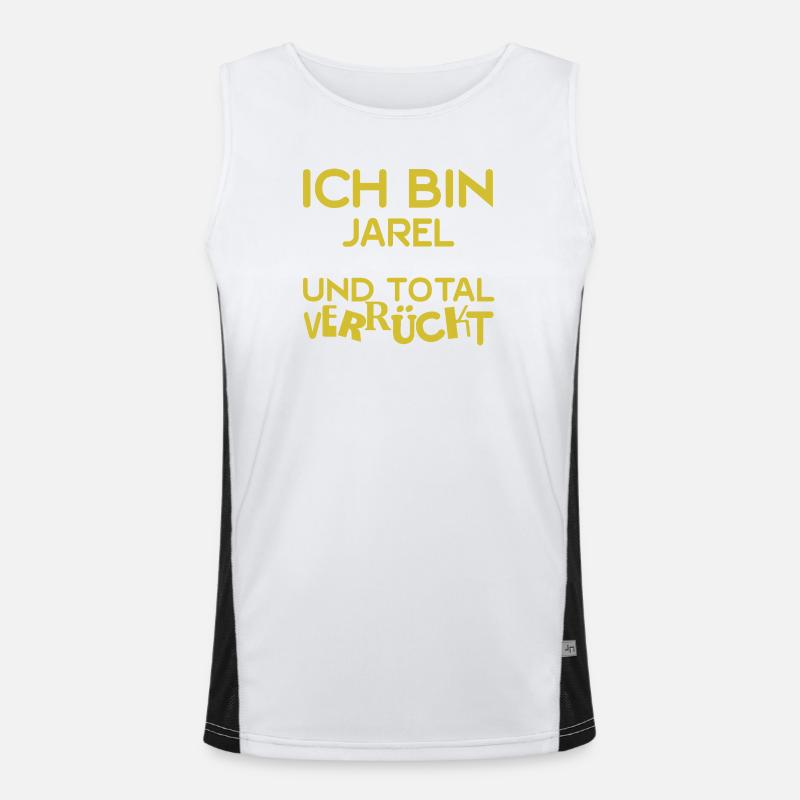 Jarel - Men's Functional Contrast Tank Top - white/black